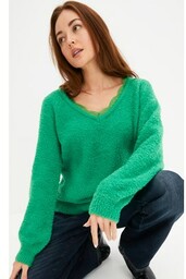 Sweter z koronkową wstawką