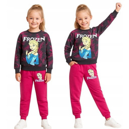 Dres sportowy dziewczęcy 110 bluza spodnie Elsa Anna