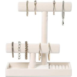 ByKen Wielofunkcyjny 2-poziomowy uchwyt na biżuterię, naszyjnik bransoletka