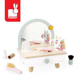 Mała toaletka drewniana z akcesoriami Jednorożec Janod J06463