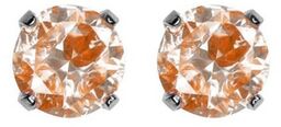 Kolczyki cubic zirconia neon red w pazurkach srebrne