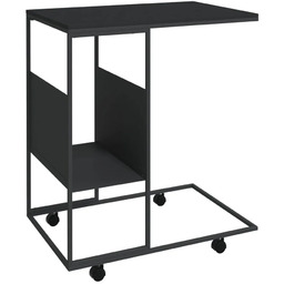Elior Czarny stolik pomocniczy na kółkach C2-L25