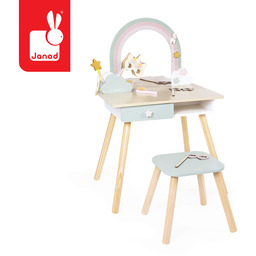 Duża toaletka drewniana z akcesoriami Jednorożec Janod J06464