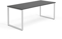 Biurko QBUS, rama O, 1800x800 mm, srebrny, czarny