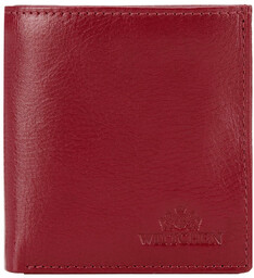 Mały skórzany portfel damski czerwony