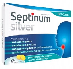 Septinum Silver Bez cukru, 24 pastylki do ssania