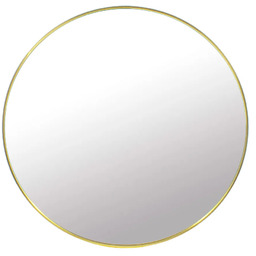 Elior Złote okrągłe metalowe lustro 80 cm -