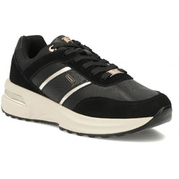 Skórzane półbuty damskie sneakersy czarne Filippo DP7772