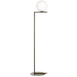 Lampa Podłogowe FLOS, IC F1, ściemnialny, metaliczny, salon,