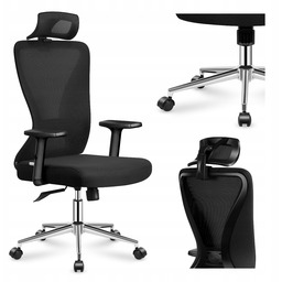 Fotel biurowy ergonomiczny Mark Adler czarny obrotowy regulowany