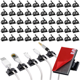 Samoprzylepne klipsy x50 Organizer biurkowy kabli organizery