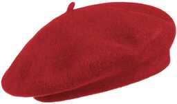 Beret Baskijski Damski by Seeberger, czerwony, One Size