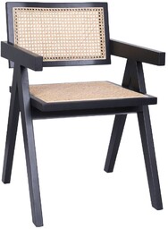 Krzesło drewniane Stella dark z plecionką wiedeńską, rattan