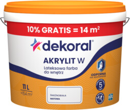 Farba lateksowa do wnętrz AKRYLIT W Śnieżnobiała 10