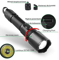 Libox Latarka Akumulatorowa Wielofunkcyjna Lb0109
