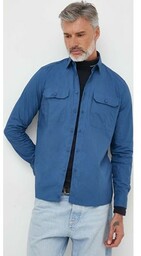 Sisley koszula bawełniana męska kolor niebieski regular