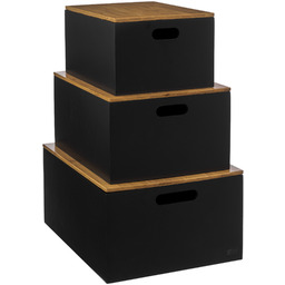 5five Simply Smart Zestaw pudełek z bambusową pokrywką