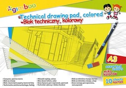 Blok techniczny A3/150g kolorowy 10 kartek GIMBOO /7540BTS17-99/K/