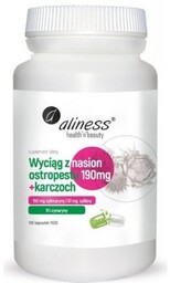 Aliness Ekstrakt z nasion ostropestu + karczoch, 190mg