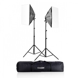 WhitePro 2x softbox 60x90cm 8x 65W statyw torba