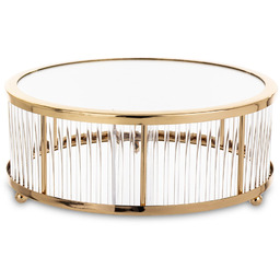 Patera dekoracyjna lustrzana złota okrągła glamour 17x34x22 176157