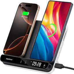 Ładowarka Bezprzewodowa Stacja Ładowania Podwójna 30W Swanscout