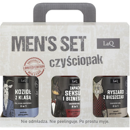 LaQ Zestaw Czyściopak Męski czarny 3x żel 500ml: