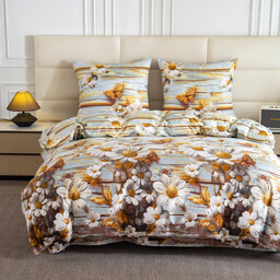 Pościel z bawełny syntetycznej kolorowa w stokrotki