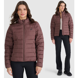 Kurtka Damska 4F Pikowana Puchowa Przejściowa Brązowa 4FWAW25TDJAF665