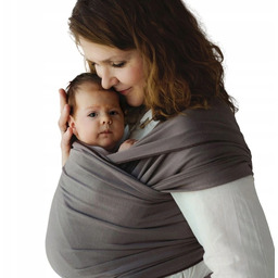 Brązowa chusta elastyczna dla niemowlaka Little Frog Silent