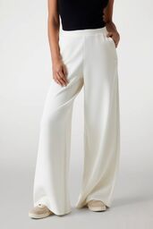 GUESS Spodnie damskie dresowe ecru Olympe Wide, Rozmiar