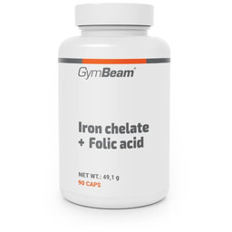 GymBeam Chelat żelaza + kwas foliowy 90 kaps