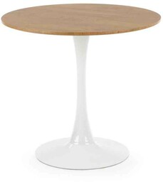 Stół okrągły sting naturalny / biały (fi-80 cm)