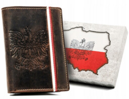 Portfel skórzany patriotyczny N4A-H-3216 brązowy