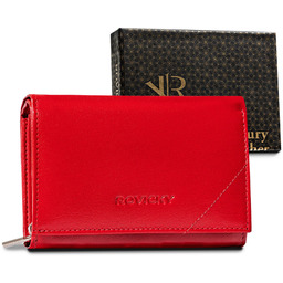 Zgrabny Skórzany kompaktowy portfel damski Rovicky