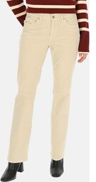 Beżowe spodnie sztruksowe z prostą nogawką Red Button