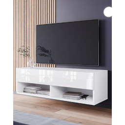 Szafka pod telewizor 100 cm wisząca/stojąca biały połysk