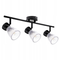 Lampa Sufitowa Spot Best Czarny Szklany Klosz 3xE14