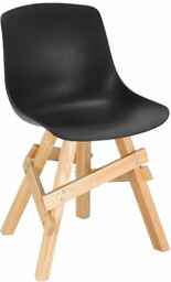 Krzesło Rail czarne/ dębowe drewniane