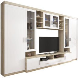 Meblościanka Paris WH01 Biały, Dąb Sonoma