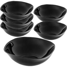 Salaterka szklana czarna 19 cm, 6 szt.