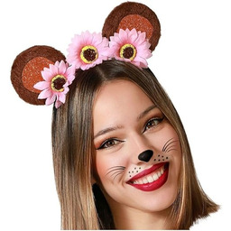 BigBuy Carnival Opaska Uszy Kwiaty