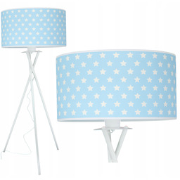 Lampa Podłogowa Dziecięca Tripod Niebieska W Gwiazdki