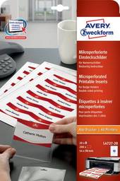 Identyfikatory z mikroperforacją; A4, 20 ark./op., 54 x