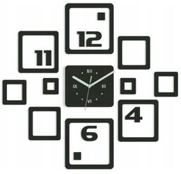 Stylowy zegar na ścianę nowoczesny naklejany ozdobne elementy