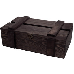 Podwójna skrzynka szczebelkowa czarna z możliwością graweru