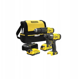 Zestaw Akumulatorowy wiertarko-wkrętarka zakrętarka V20 18V 2x2,0Ah Stanley