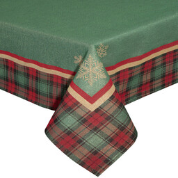 Eurofirany Obrus serweta świąteczny 90x90 Star zielony czerwony