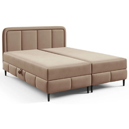 Elior Beżowe łóżko kontynentalne dwuosobowe - 5 rozmiarów