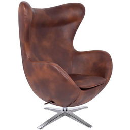 Wypoczynkowy fotel Egg KH1501100233 King Home vintage brąz